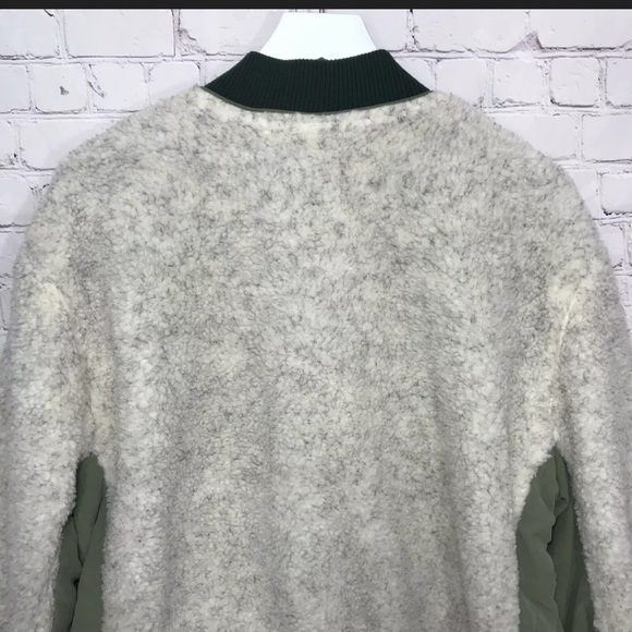 Free People Bomber Jacket Sherpa Fleece Rivington Cotton Coat Womens Size M NEW - Picture 7 of 13